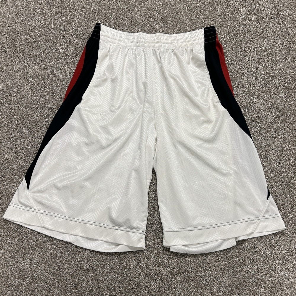 Nike Basketball Shorts Mens Large White Mesh Herringbone Athletic Gym Pockets